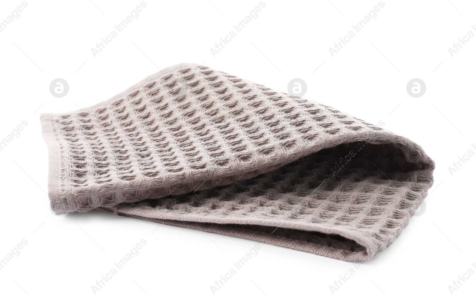 Photo of Clean brown waffle towel isolated on white