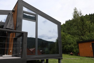 Photo of Beautiful buildings at luxury resort in mountains