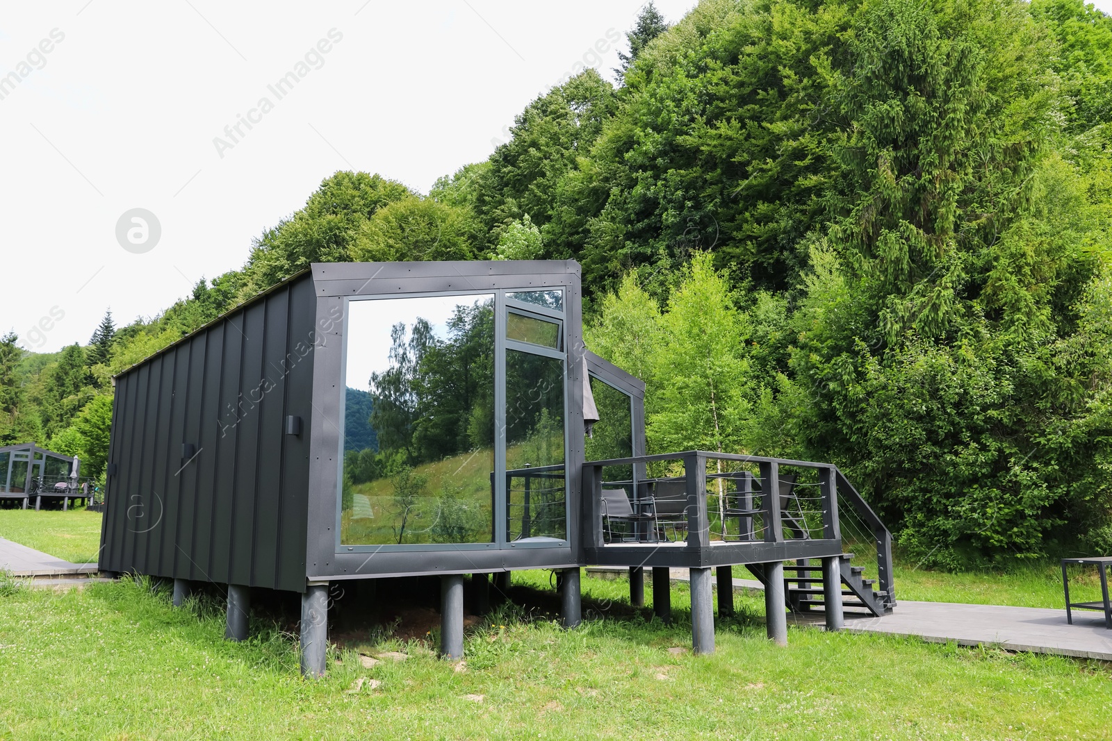 Photo of Beautiful building at luxury resort in mountains