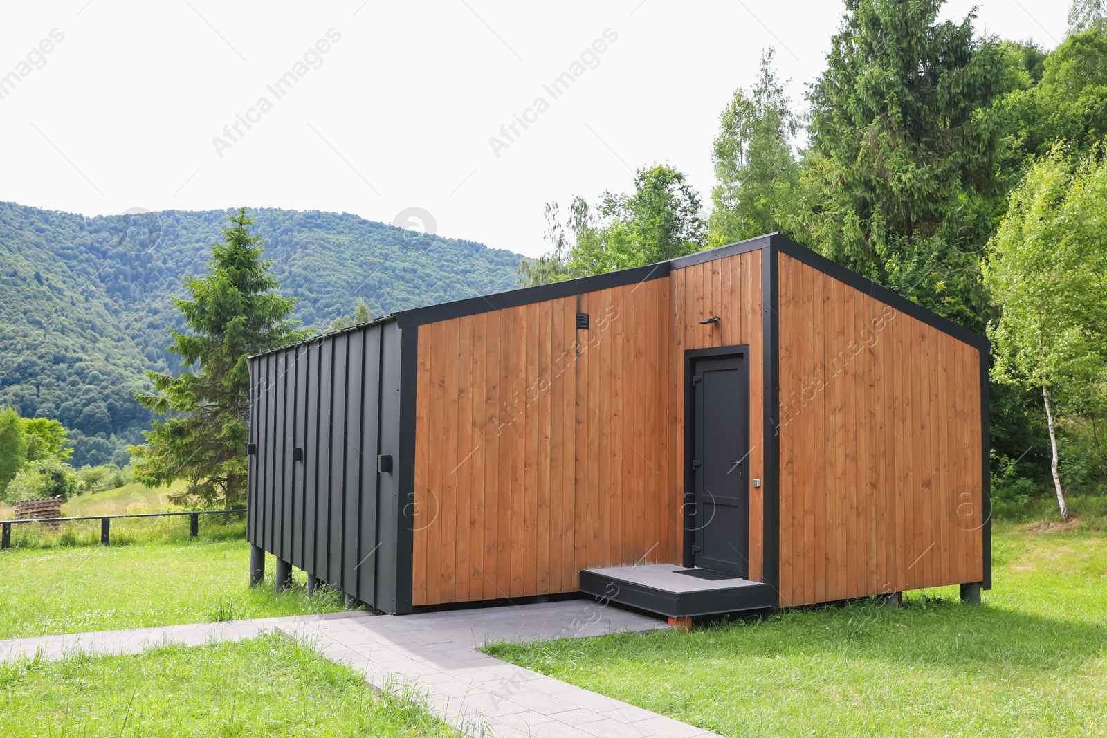 Photo of Beautiful building at luxury resort in mountains