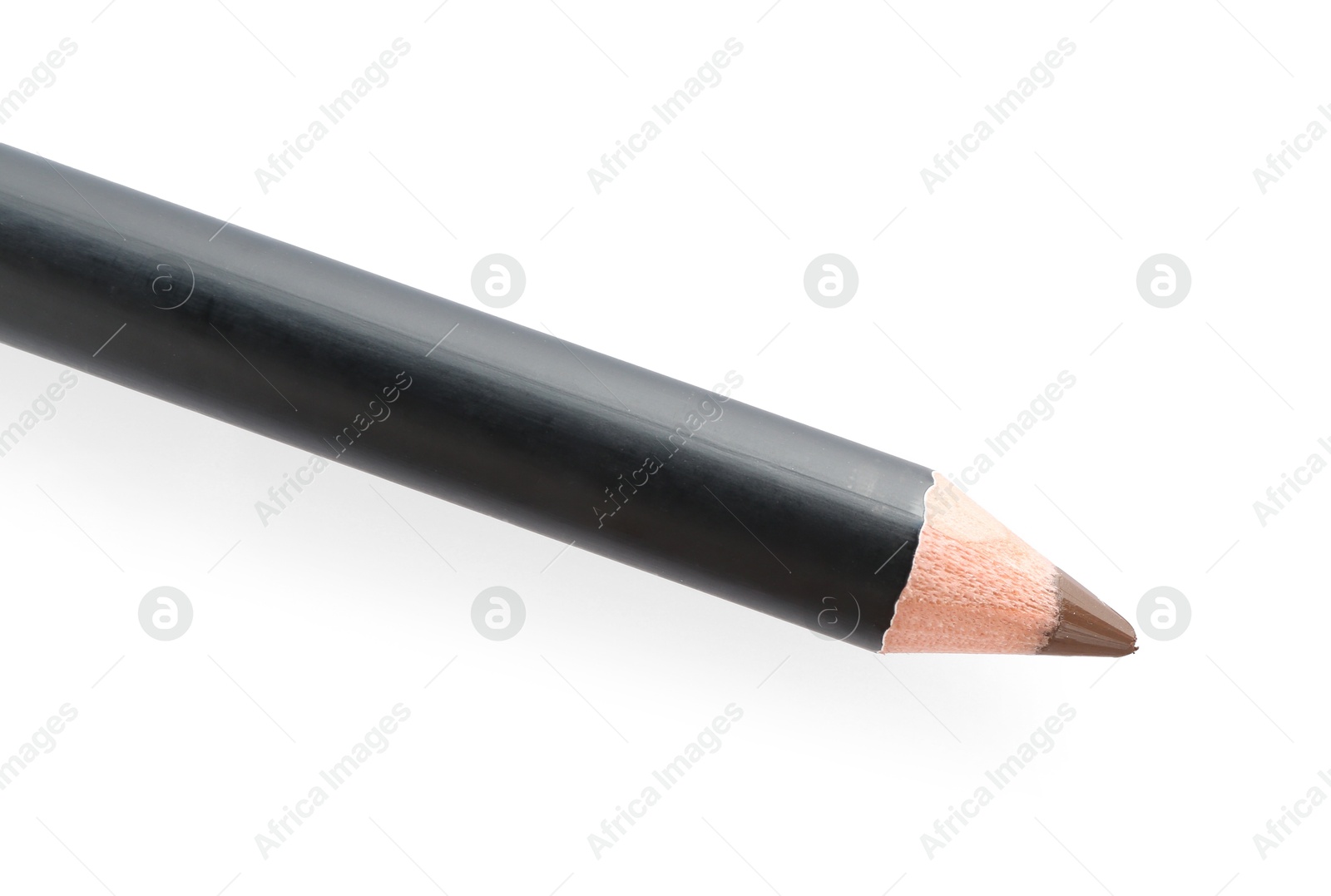 Photo of One brown eyebrow pencil isolated on white