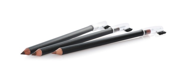 Photo of Three different eyebrow pencil isolated on white