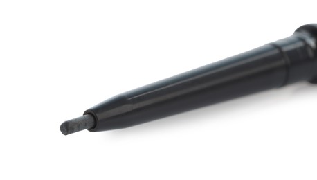 Photo of One twist up brown eyebrow pencil isolated on white