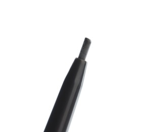 Photo of One twist up brown eyebrow pencil isolated on white