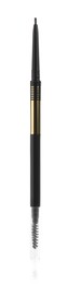Photo of One brown twist up eyebrow pencil with brush isolated on white, top view