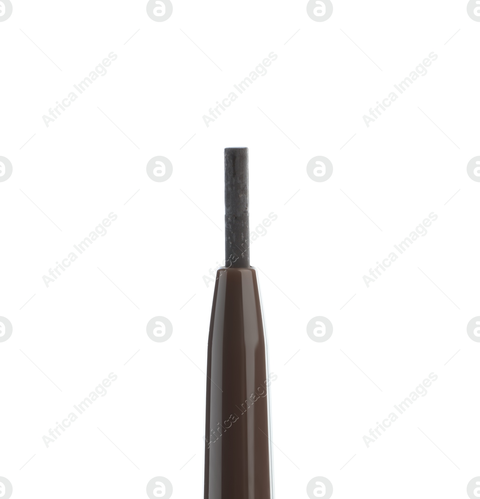 One twist up brown eyebrow pencil isolated on white Photo of One twist up brown eyebrow pencil isolated on white