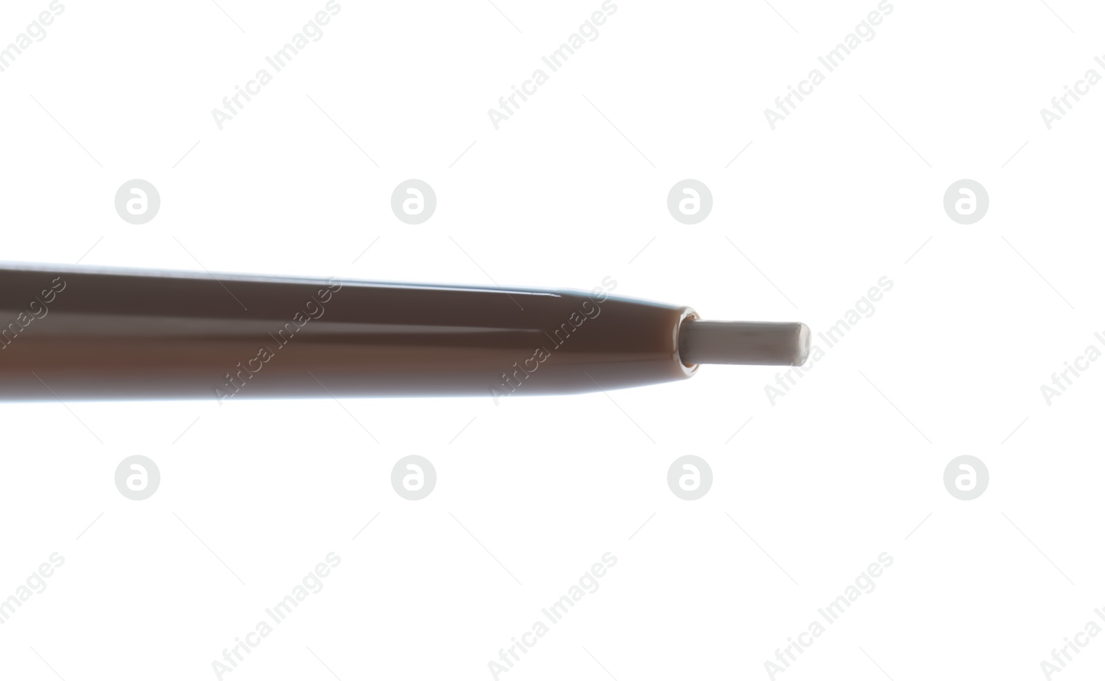 One twist up brown eyebrow pencil isolated on white Photo of One twist up brown eyebrow pencil isolated on white