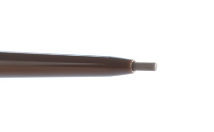 Photo of One twist up brown eyebrow pencil isolated on white