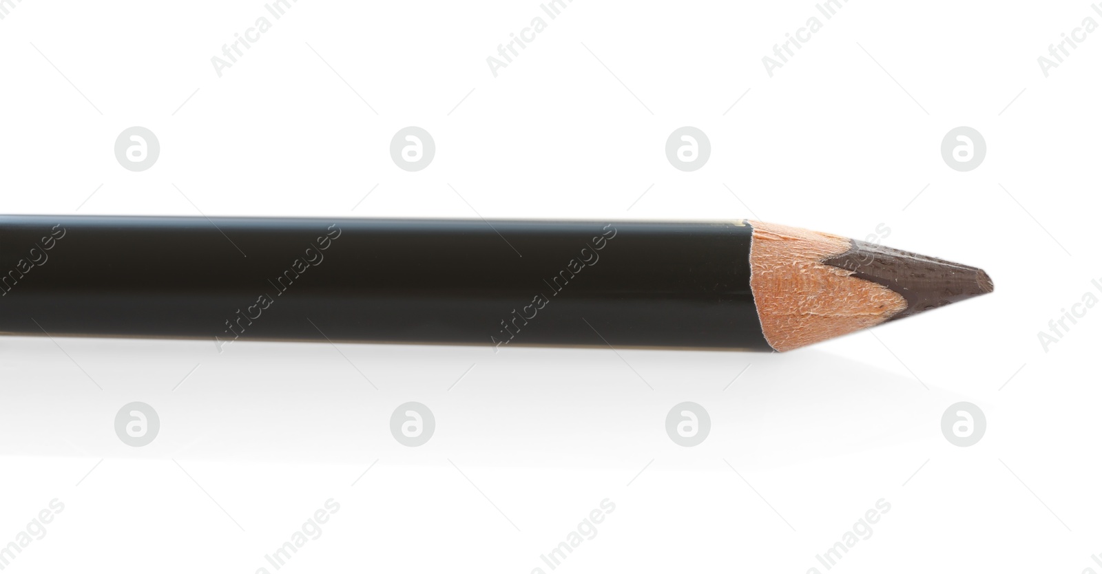 One brown eyebrow pencil isolated on white Photo of One brown eyebrow pencil isolated on white