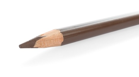 Photo of One brown eyebrow pencil isolated on white