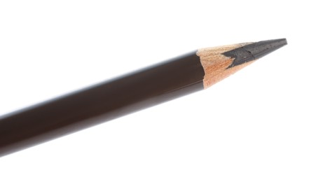 Photo of One black eyebrow pencil isolated on white