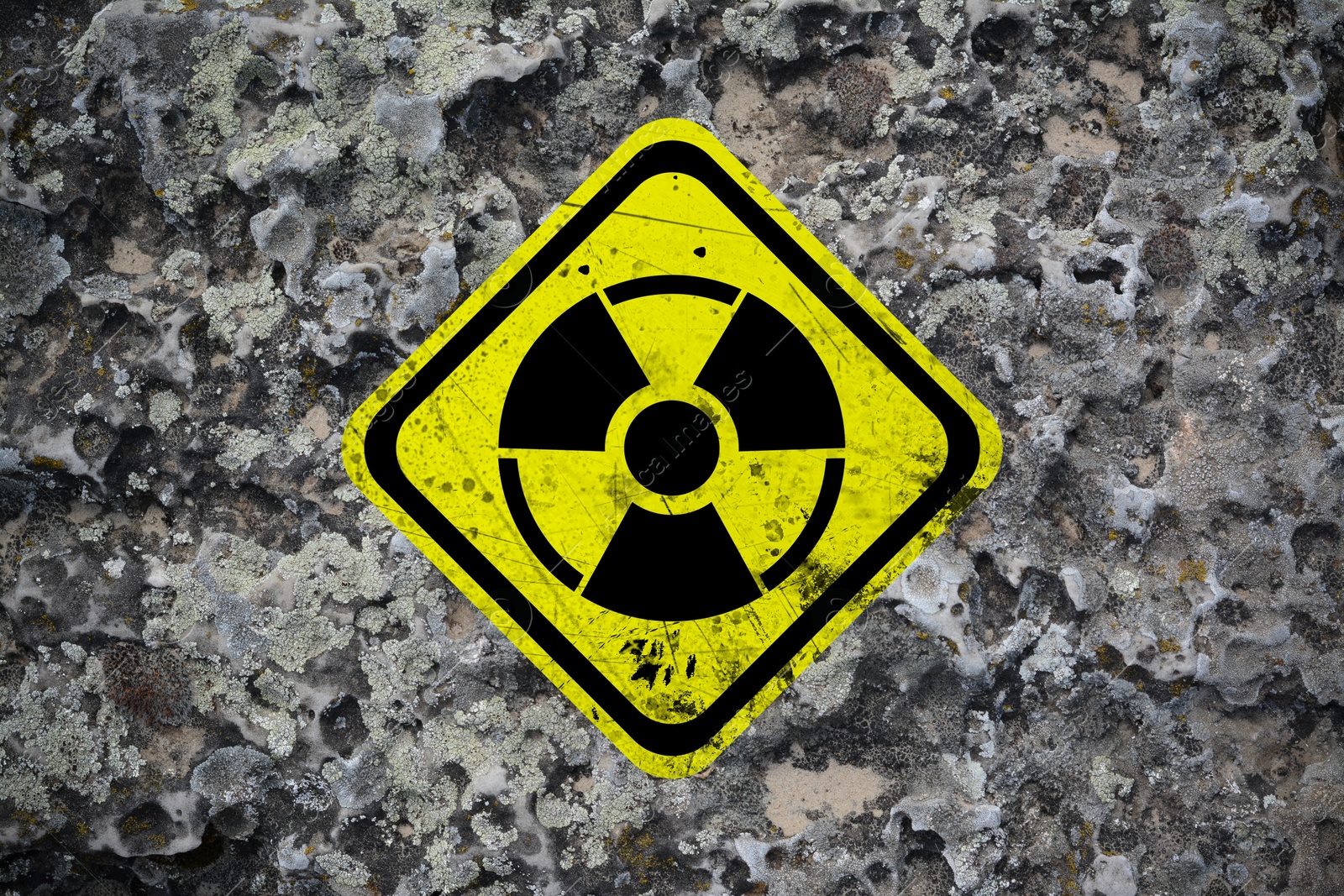 Yellow radioactive sign on textured background. Radiological pollution Image of Yellow radioactive sign on textured background. Radiological pollution