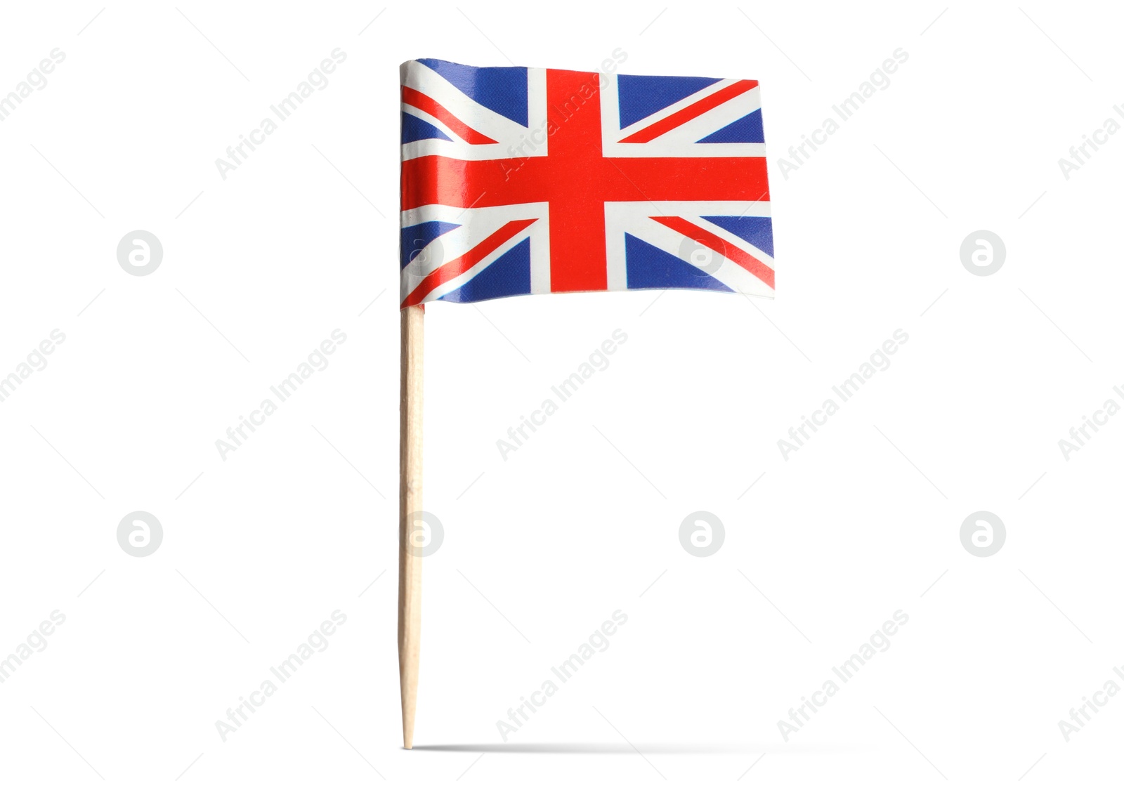 Small paper flag of United Kingdom on white background Image of Small paper flag of United Kingdom on white background