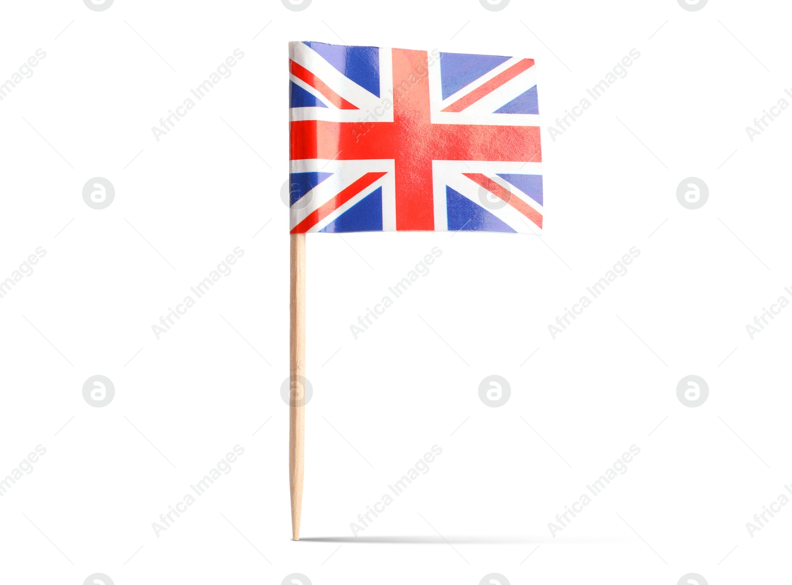 Small paper flag of United Kingdom on white background Image of Small paper flag of United Kingdom on white background