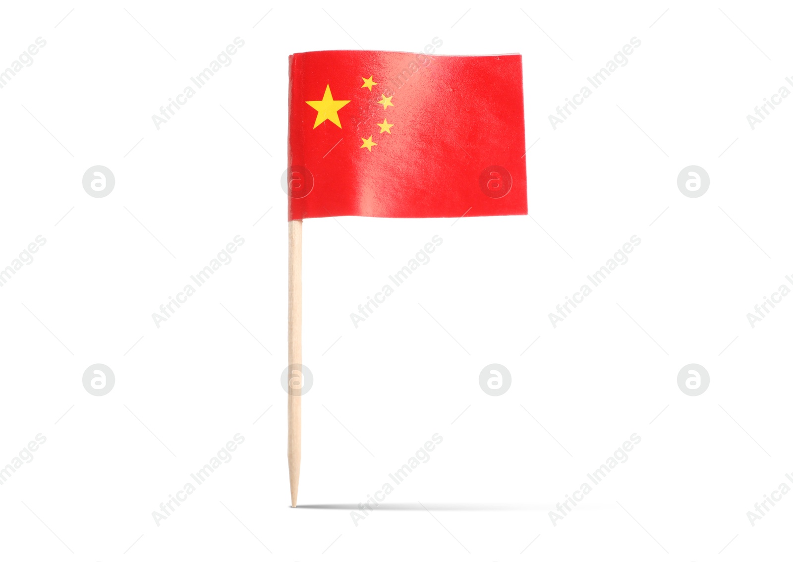 Small paper flag of China on white background Image of Small paper flag of China on white background