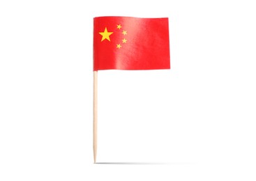 Image of Small paper flag of China on white background