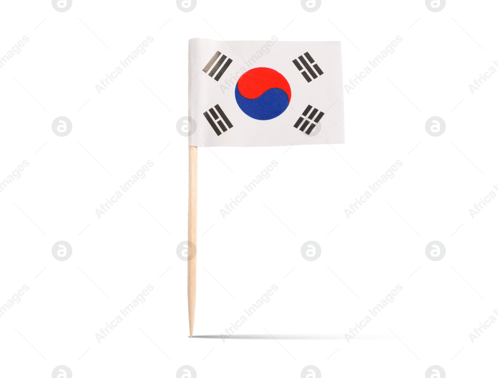 Small paper flag of South Korea on white background Image of Small paper flag of South Korea on white background