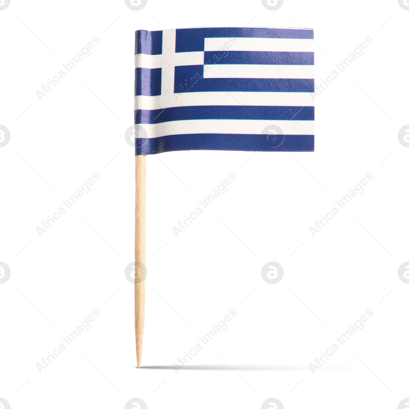Small paper flag of Greece on white background Image of Small paper flag of Greece on white background