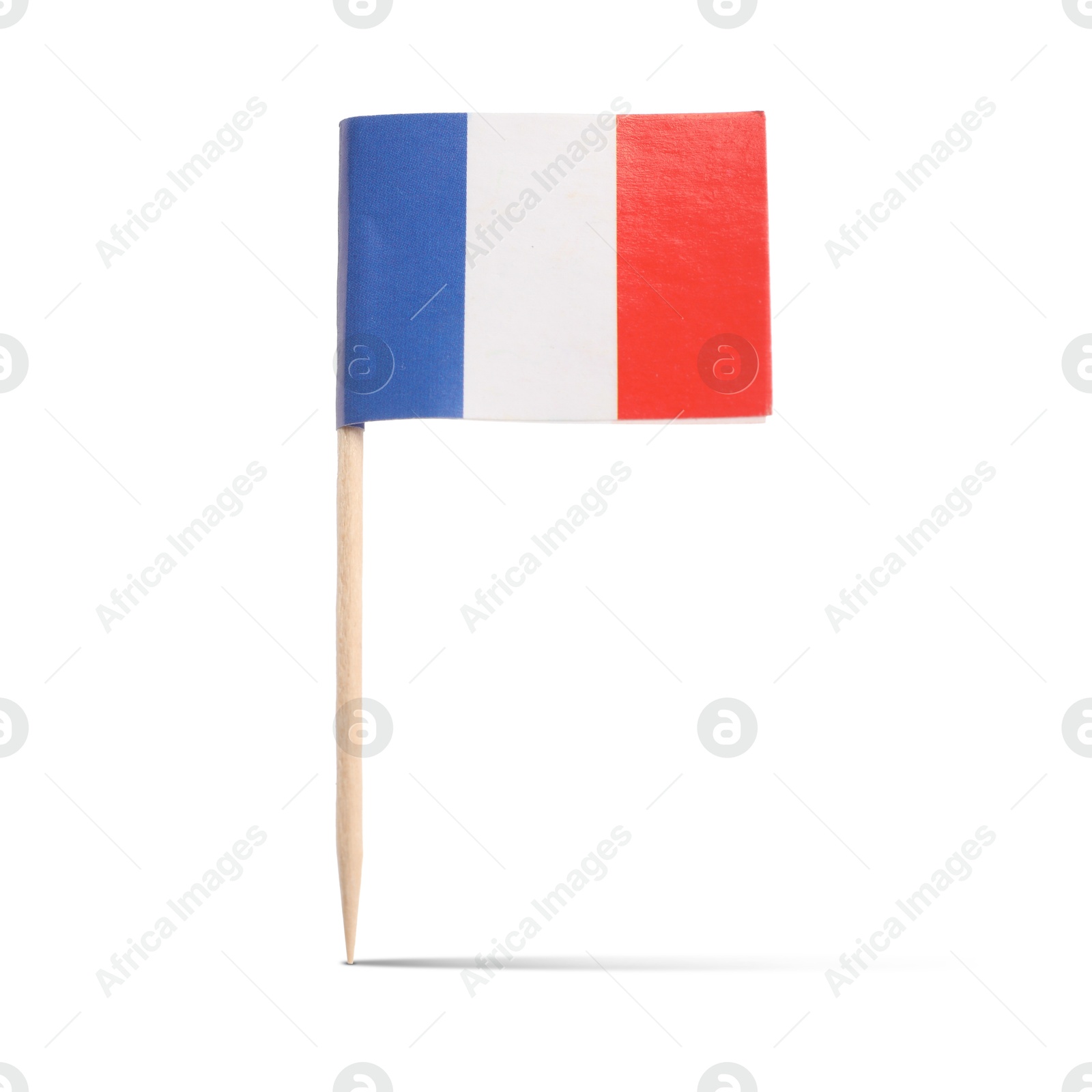 Small paper flag of France on white background Image of Small paper flag of France on white background