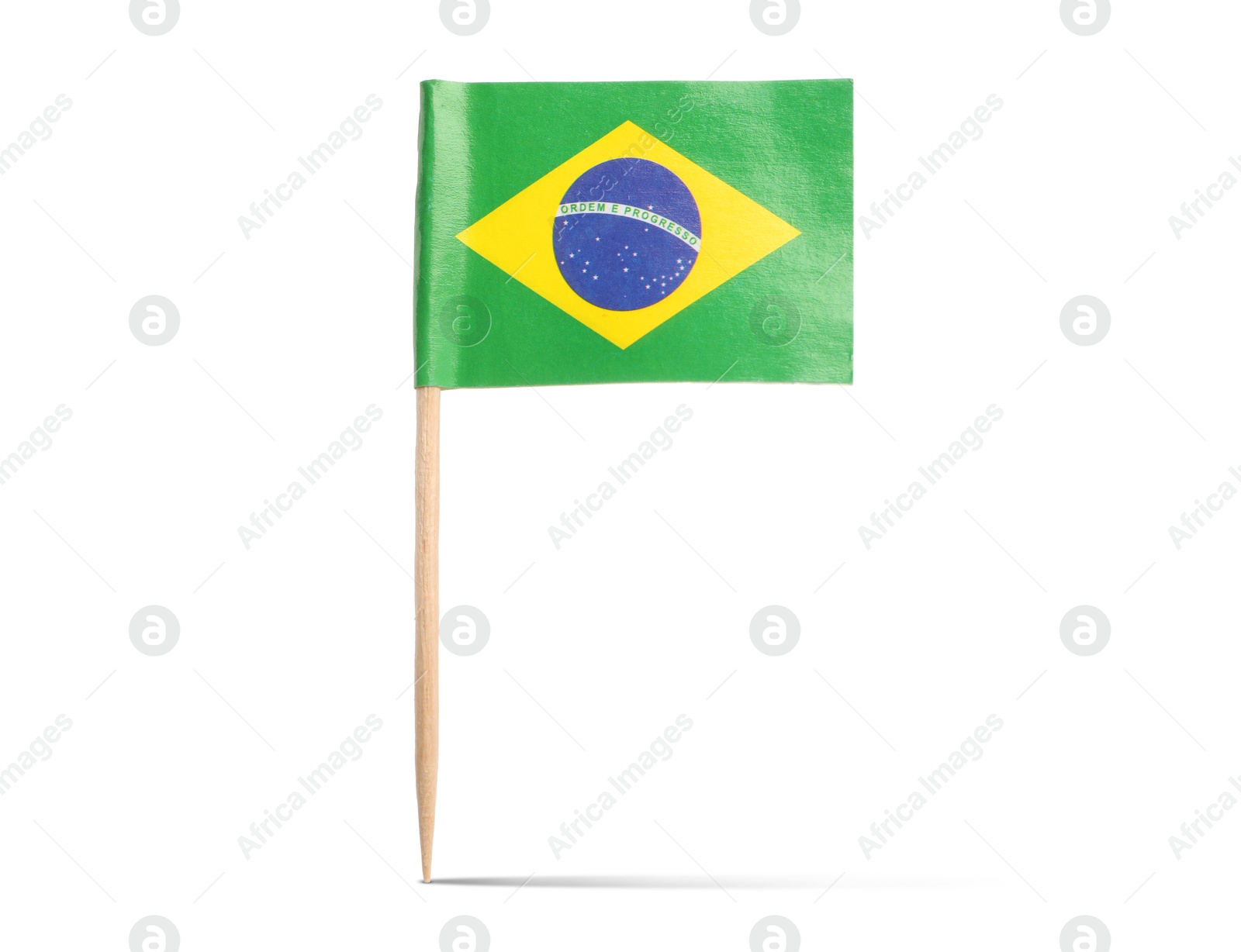 Small paper flag of Brazil on white background Image of Small paper flag of Brazil on white background