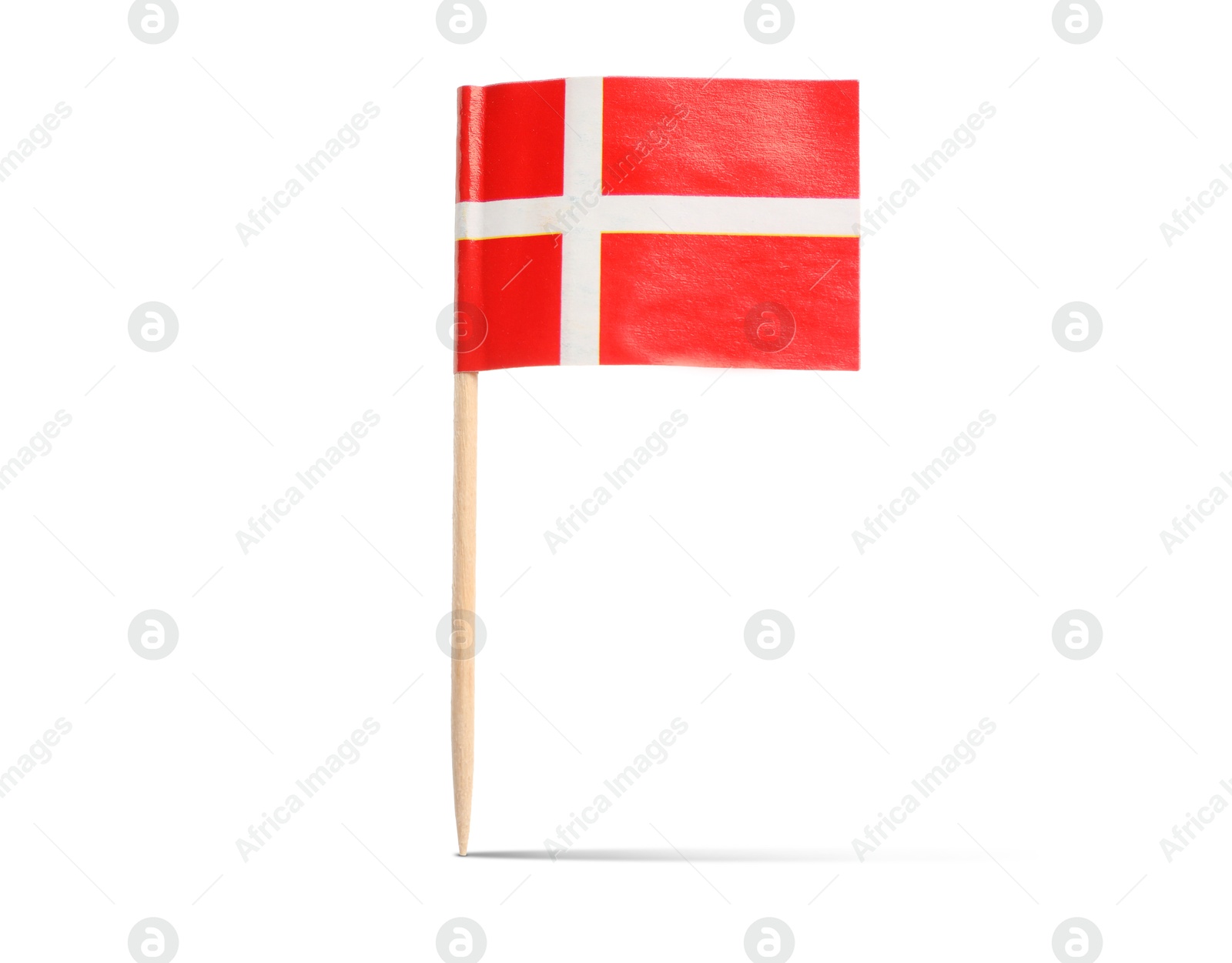 Small paper flag of Denmark on white background Image of Small paper flag of Denmark on white background
