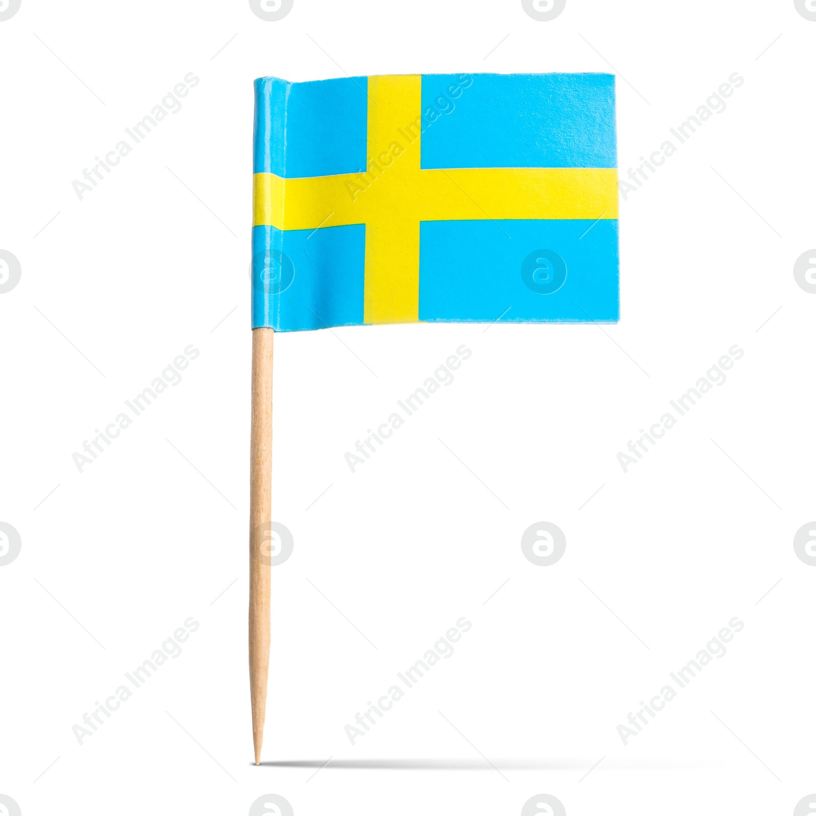 Small paper flag of Sweden on white background Image of Small paper flag of Sweden on white background