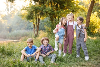 Photo of Group of children spending time in nature