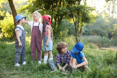 Photo of Group of children spending time in nature