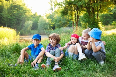 Photo of Group of children spending time in nature