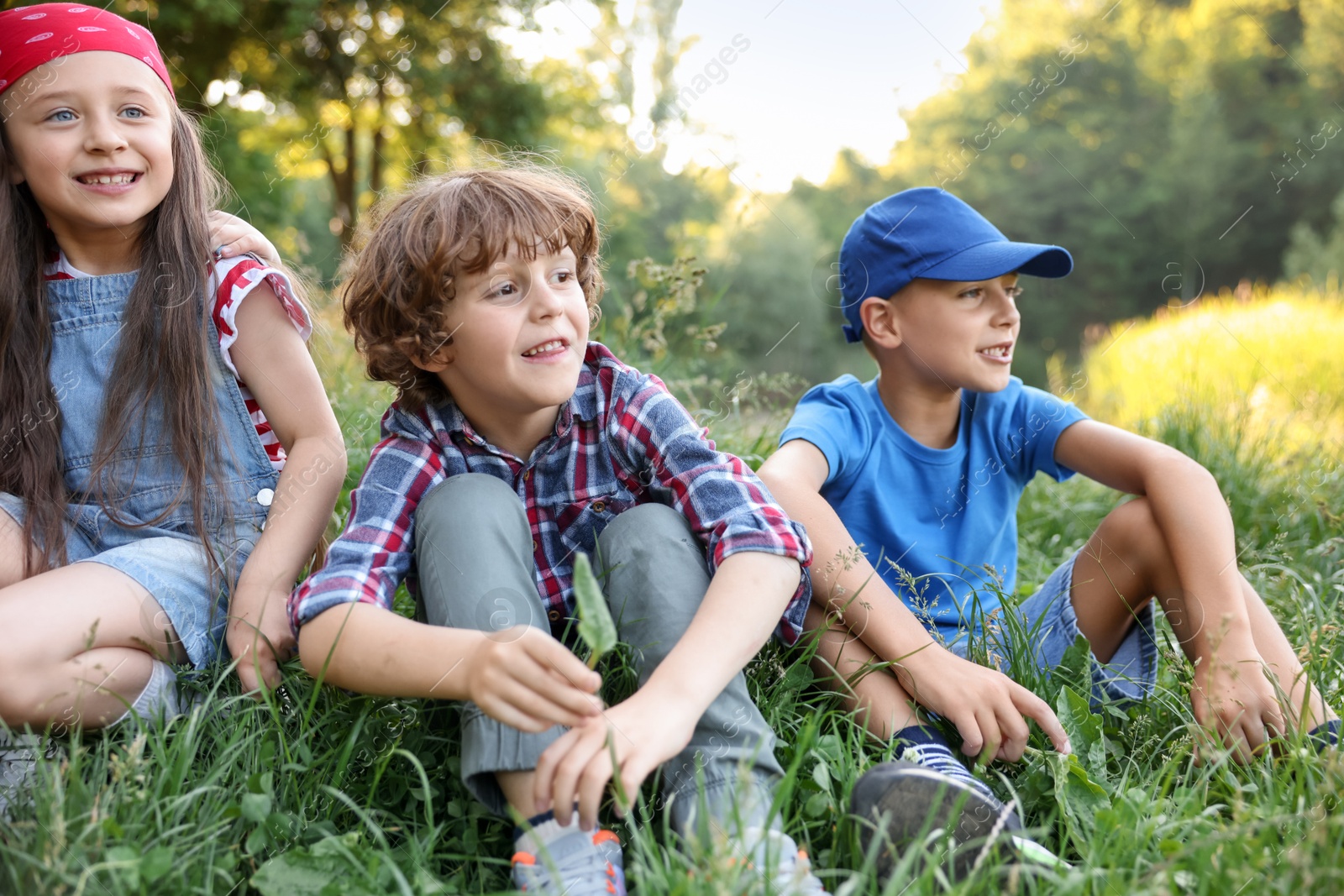 Group of children spending time in nature Photo of Group of children spending time in nature