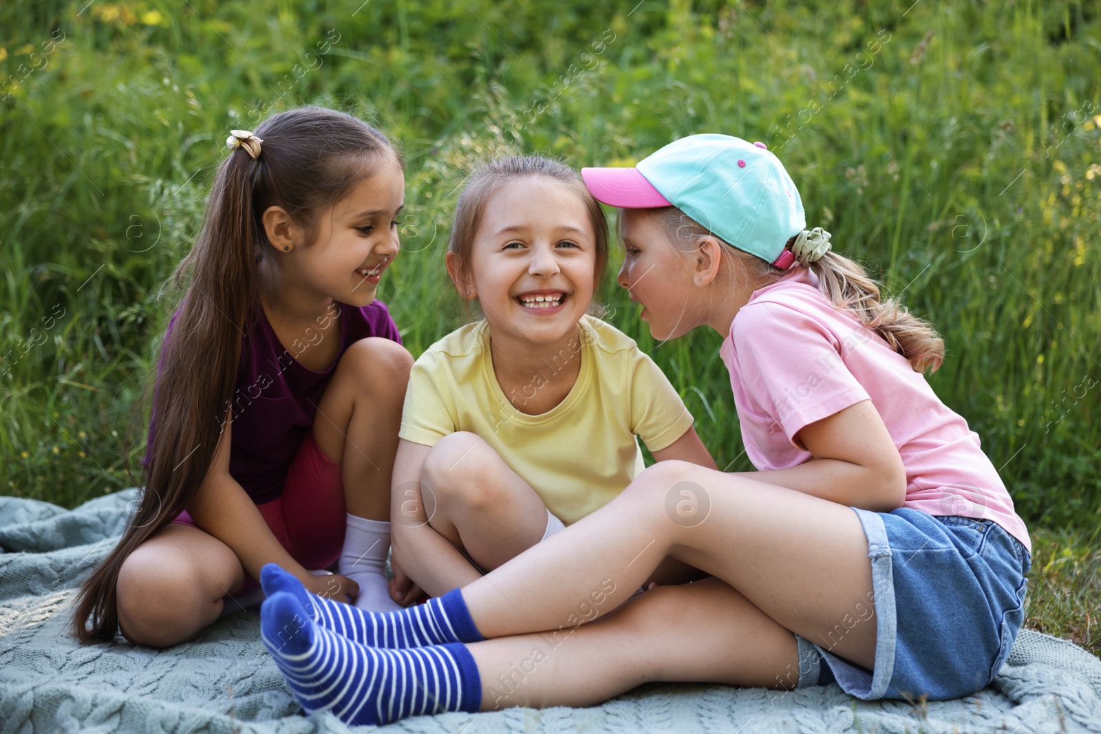 Children spending time in nature on summer day Photo of Children spending time in nature on summer day