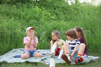 Photo of Children spending time in nature on summer day