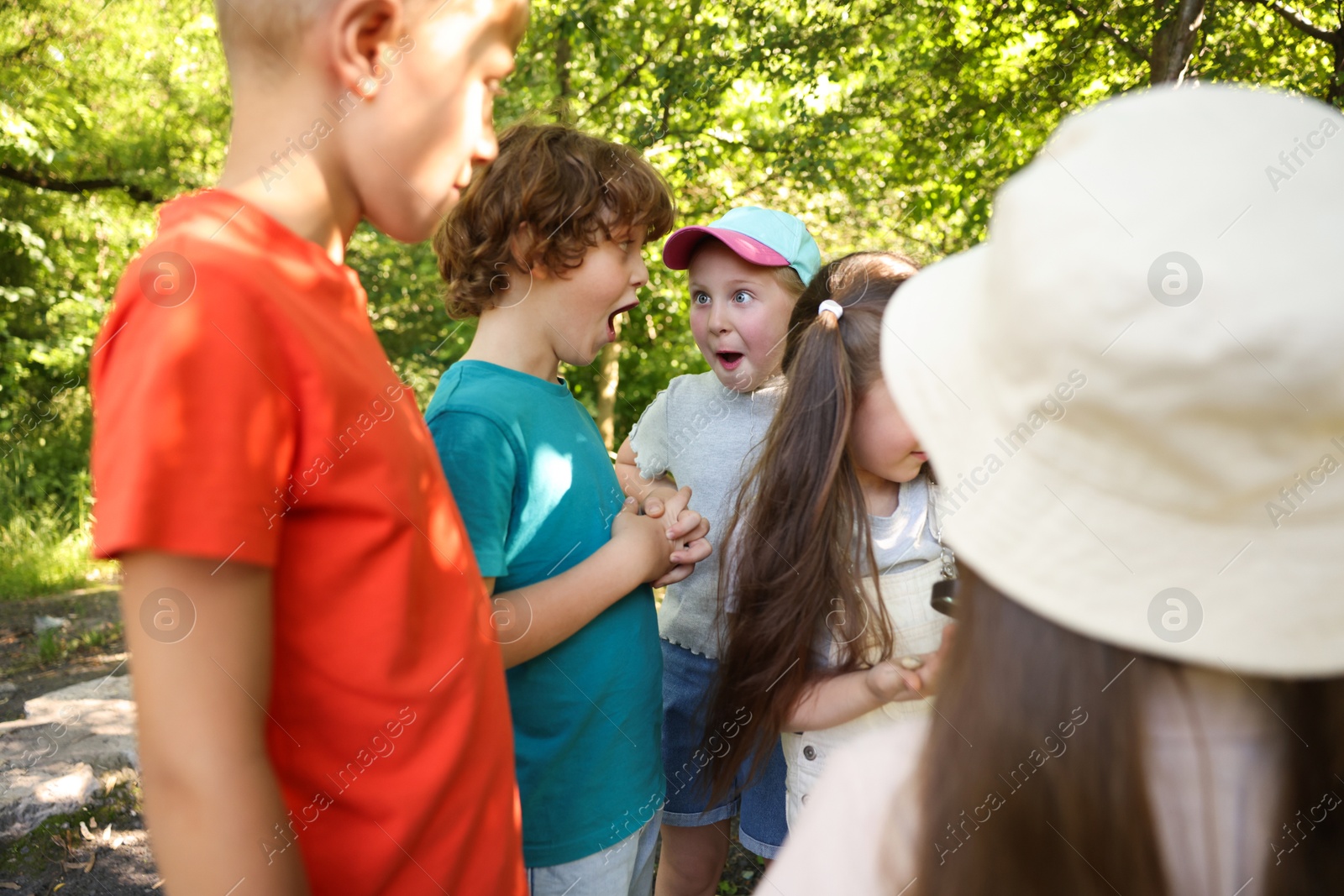 Group of children spending time in nature Photo of Group of children spending time in nature