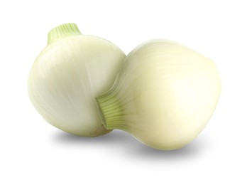 Image of Fresh ripe onion bulbs isolated on white