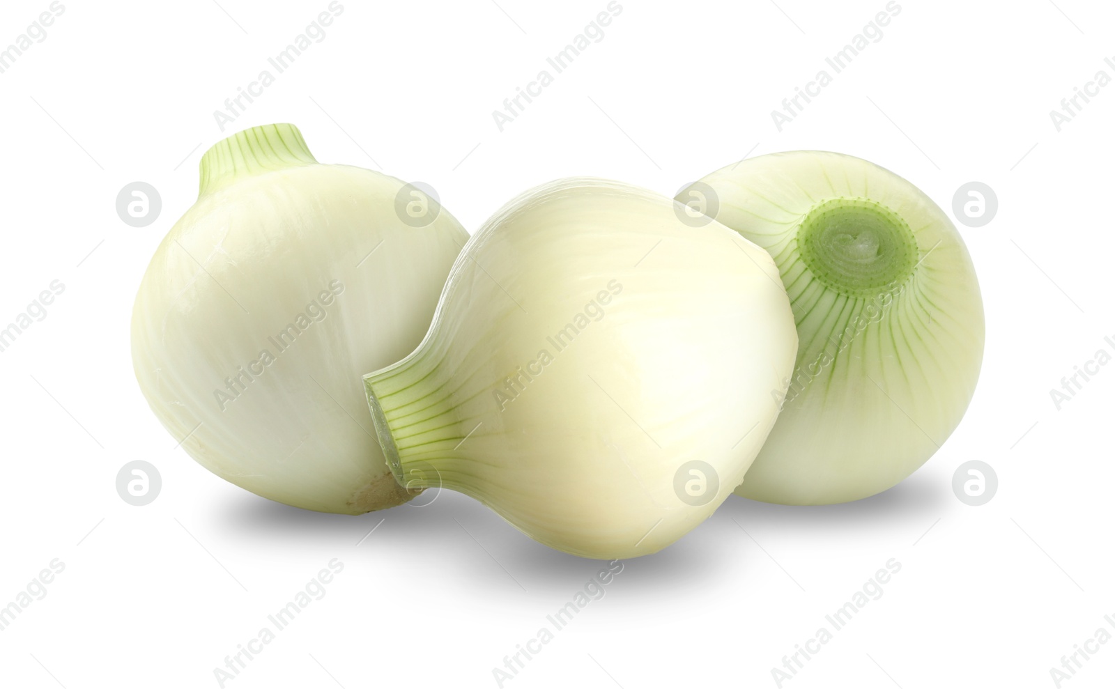 Fresh ripe onion bulbs isolated on white Image of Fresh ripe onion bulbs isolated on white