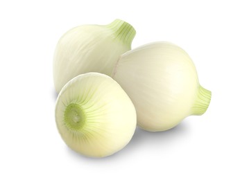 Image of Fresh ripe onion bulbs isolated on white