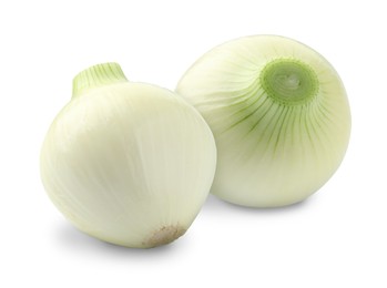 Image of Fresh ripe onion bulbs isolated on white