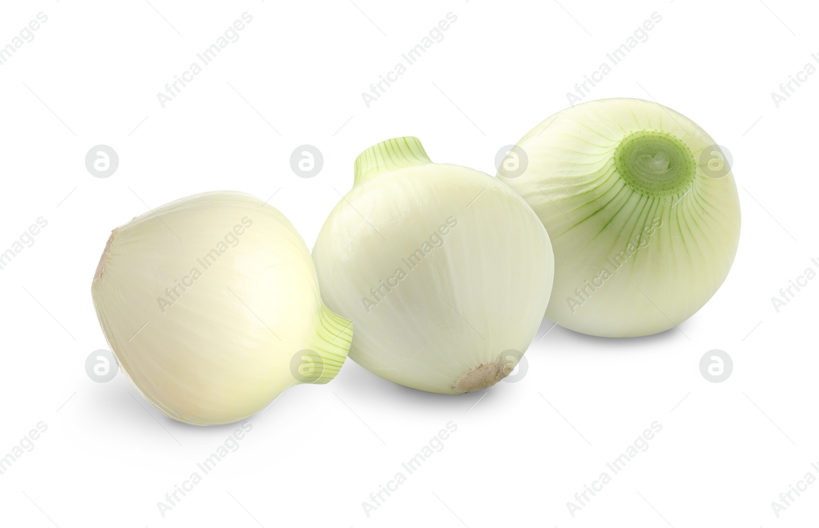 Fresh ripe onion bulbs isolated on white Image of Fresh ripe onion bulbs isolated on white