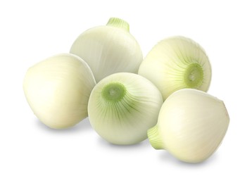 Image of Fresh ripe onion bulbs isolated on white