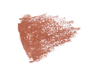 Photo of Brown eyebrow pencil strokes isolated on white, top view