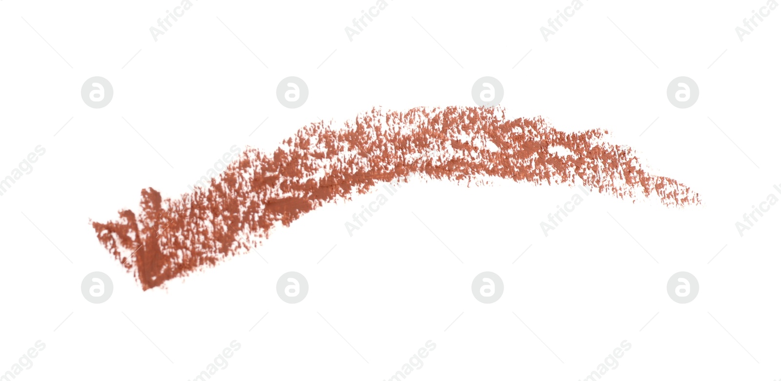 Photo of Eyebrow drawn by cosmetic pencil isolated on white, top view