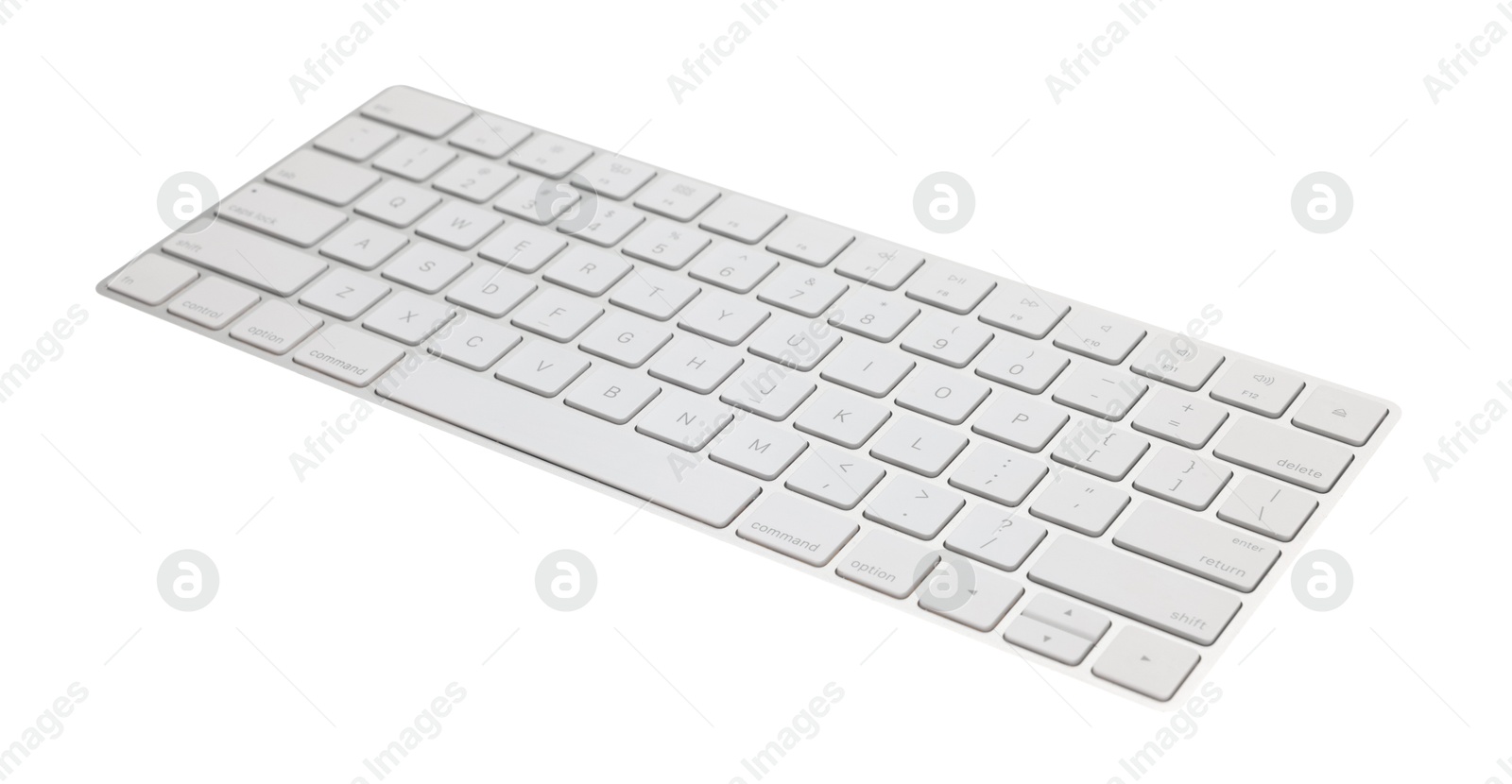Photo of Modern wireless computer keyboard isolated on white