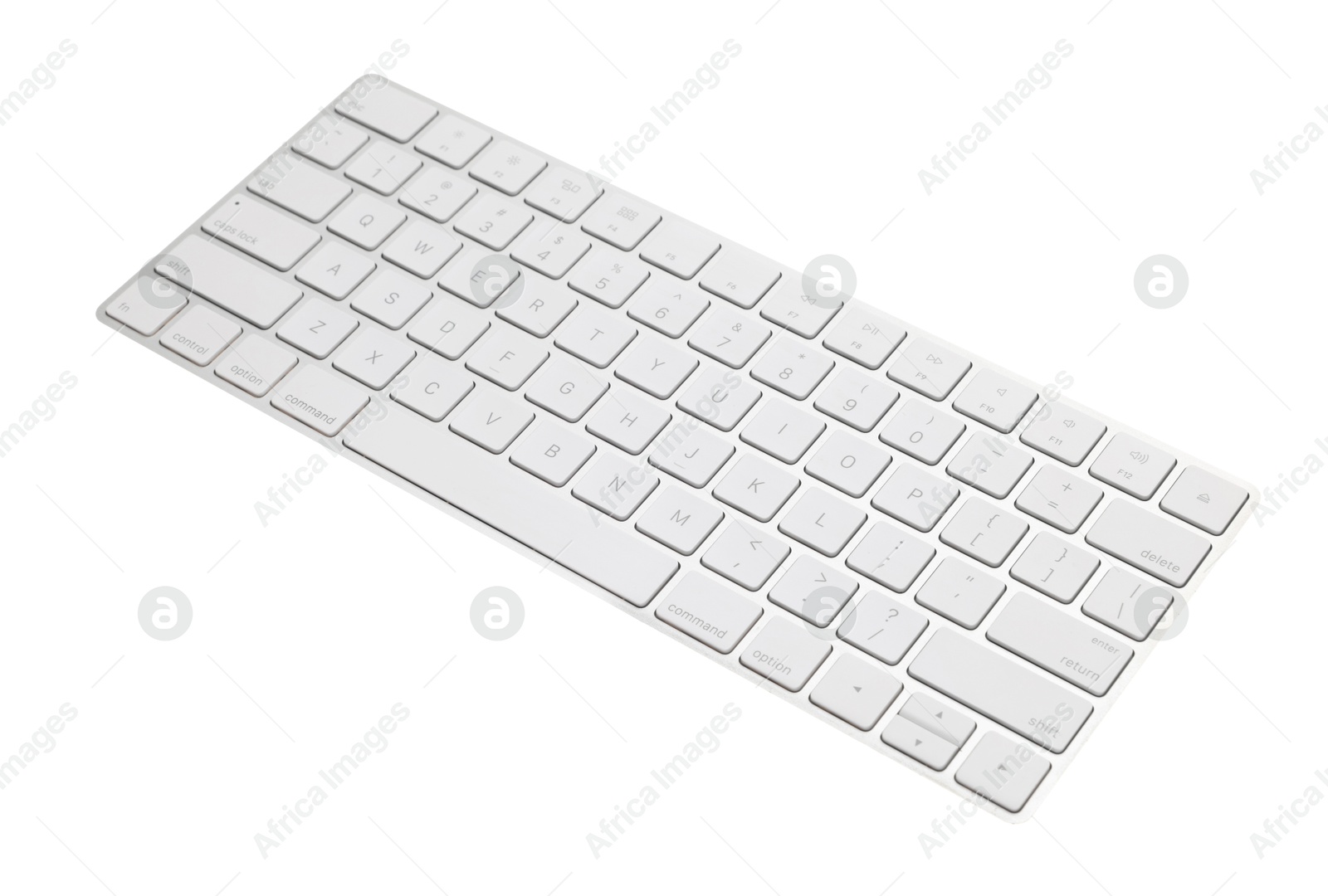 Photo of Modern wireless computer keyboard isolated on white