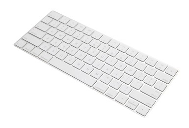 Photo of Modern wireless computer keyboard isolated on white