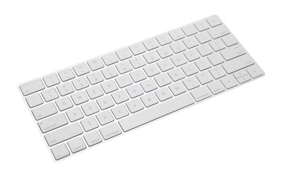 Photo of Modern wireless computer keyboard isolated on white