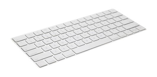 Photo of Modern wireless computer keyboard isolated on white
