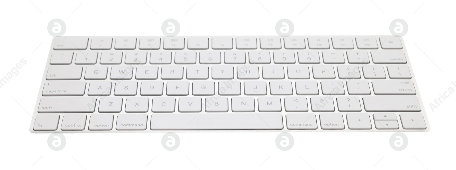 Modern wireless computer keyboard isolated on white Photo of Modern wireless computer keyboard isolated on white