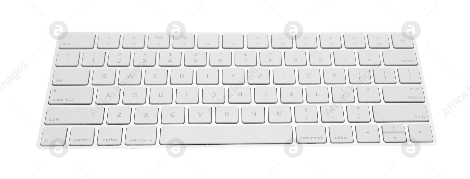 Modern wireless computer keyboard isolated on white Photo of Modern wireless computer keyboard isolated on white