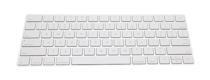 Photo of Modern wireless computer keyboard isolated on white
