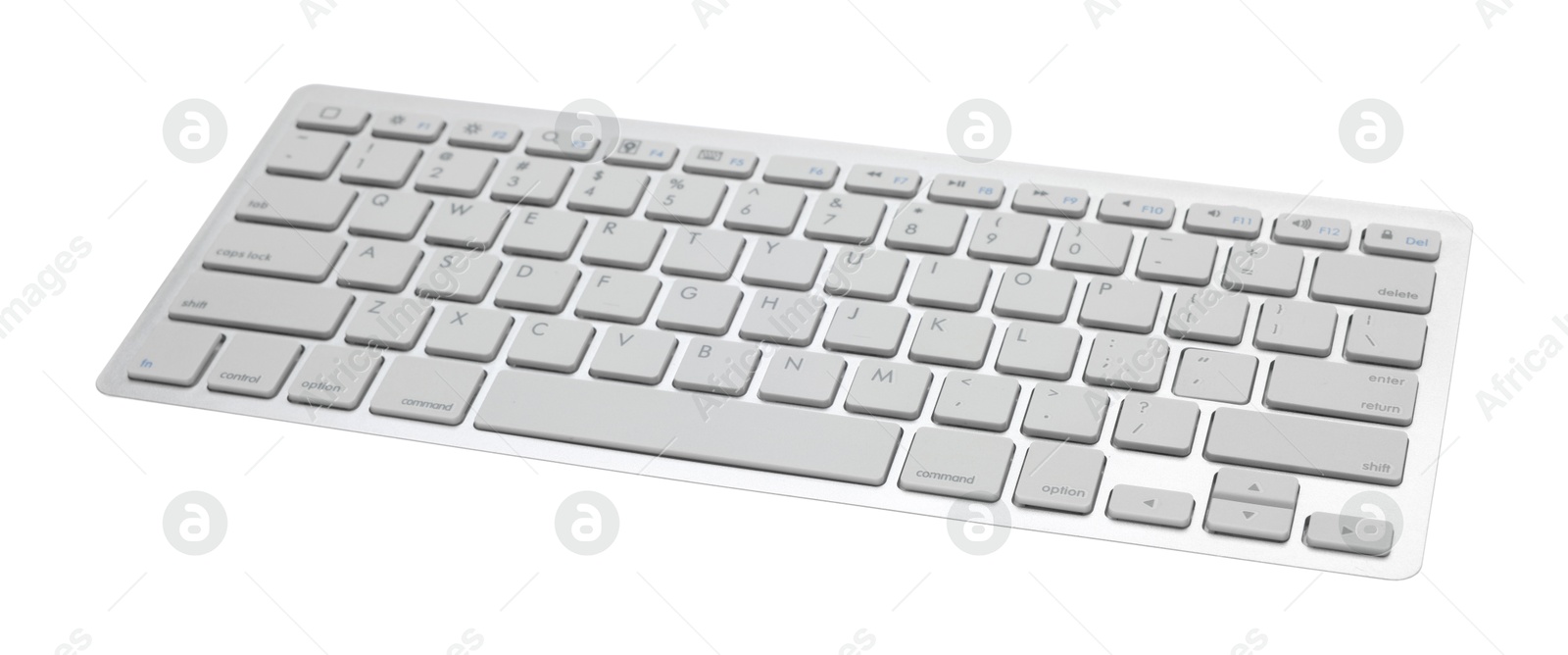 Photo of Modern wireless computer keyboard isolated on white